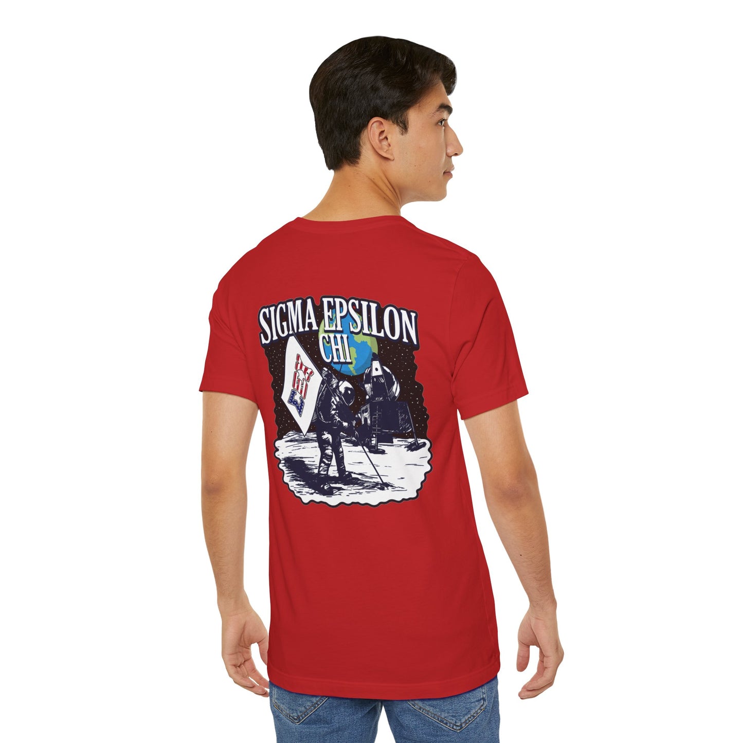 Sigma Epsilon Chi Fraternity Moon Landing T-Shirt — Fall Rush 26 Tee