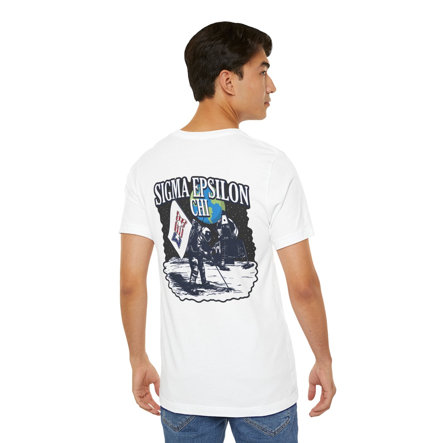 Sigma Epsilon Chi Fraternity Moon Landing T-Shirt — Fall Rush 26 Tee