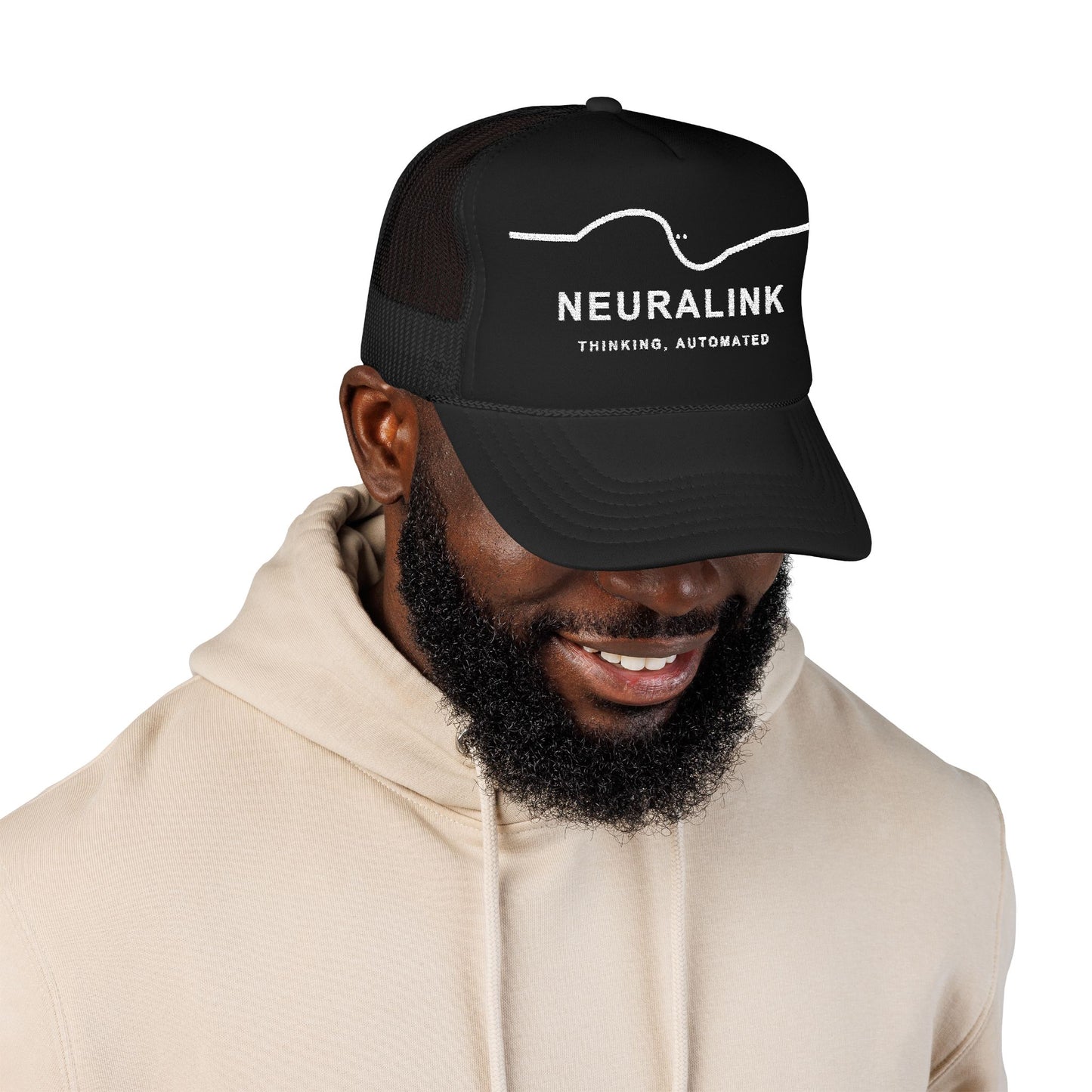 NEURALINK — Thinking, Automated Black Trucker Cap