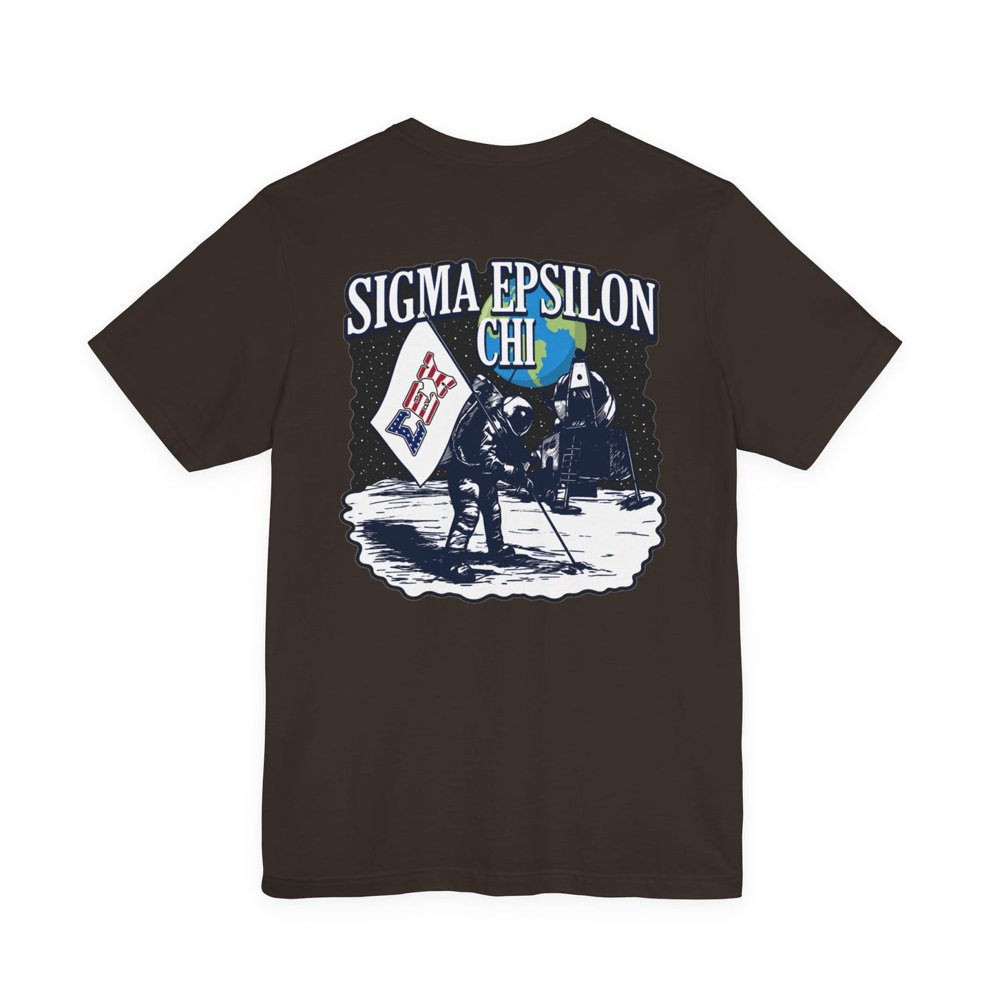 Sigma Epsilon Chi Fraternity Moon Landing T-Shirt — Fall Rush 26 Tee