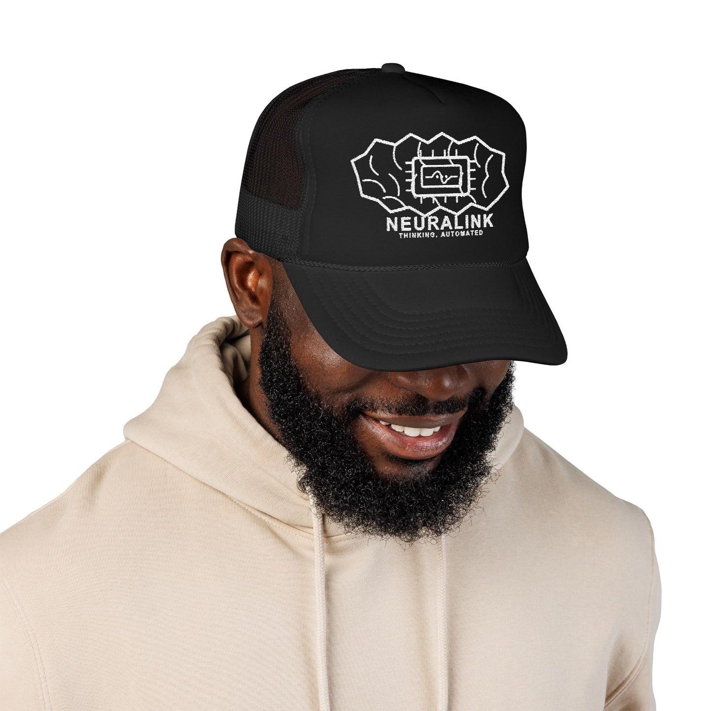 NEURALINK Neurochip Brain — Black Trucker Cap