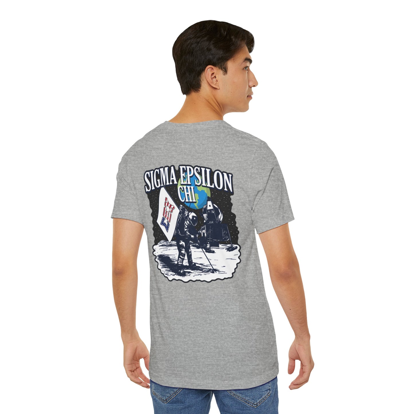 Sigma Epsilon Chi Fraternity Moon Landing T-Shirt — Fall Rush 26 Tee