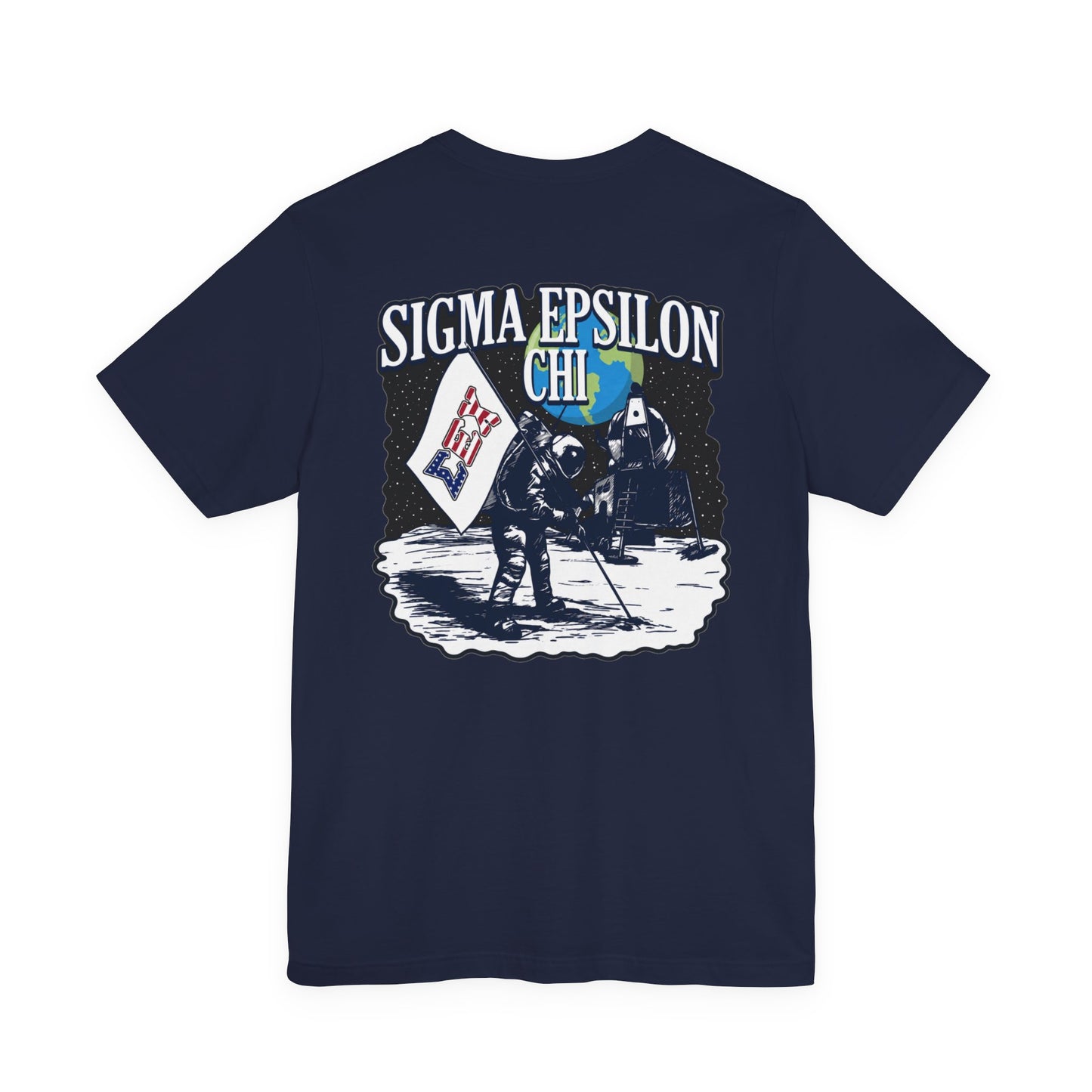 Sigma Epsilon Chi Fraternity Moon Landing T-Shirt — Fall Rush 26 Tee