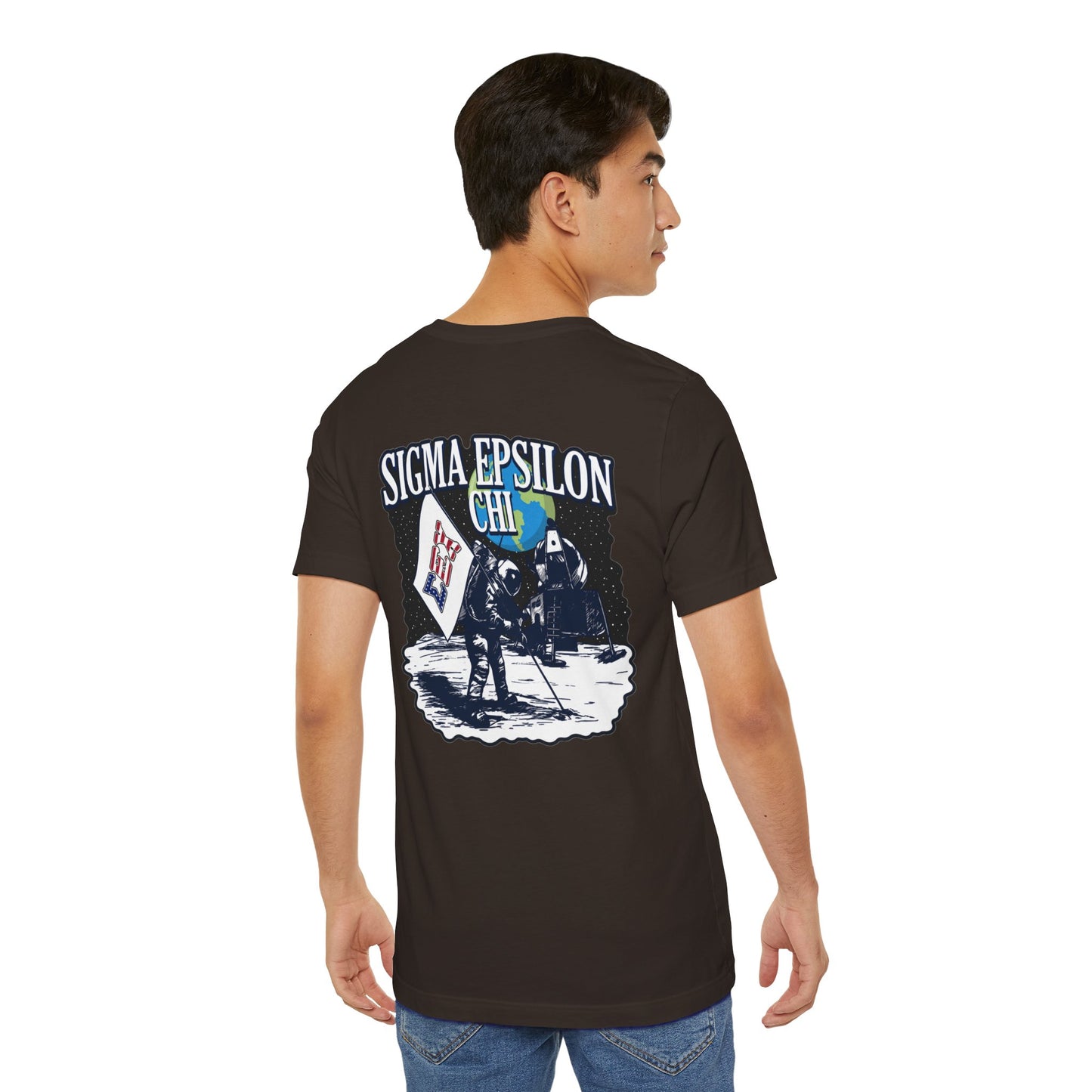 Sigma Epsilon Chi Fraternity Moon Landing T-Shirt — Fall Rush 26 Tee