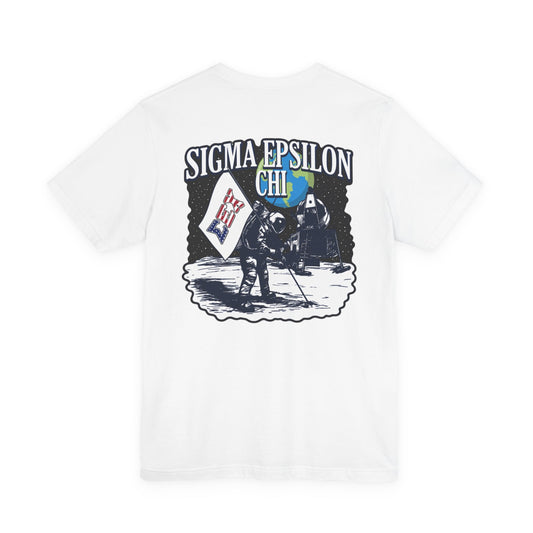 Sigma Epsilon Chi Fraternity Moon Landing T-Shirt — Fall Rush 26 Tee
